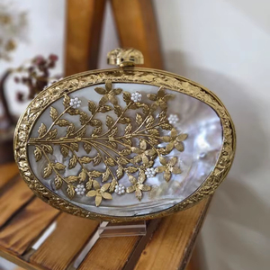 Satin soirée pochette fête de mariage sac à main de mariée fermeture ouverte Durable grande capacité fait à la main en gros de l'inde - Product Image 1