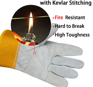 Gants de gréement en cuir fendu durables renforcés à une paume avec des gants de gréement en cuir robuste à une paume pour l'industrie - Product Image 4