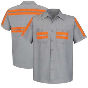 Reflective Stripes Hi Vis Workwear Construction Shirt with Customized Logo Short Sleeve High Visibility - Product Image 6