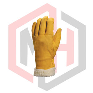 Gants thermiques en cuir de vachette avec doublure en fourrure, épaisseur de 11 oz, antistatiques, antidérapants, personnalisables pour la protection du travail de soudage - Product Image 5