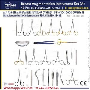 Juego de 49 Piezas de Instrumentos de Mamoplastia y Aumento de Senos de Acero Inoxidable con Certificación CE - Product Image 2