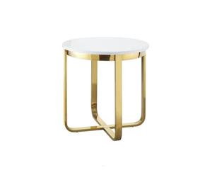 Venta caliente Nueva llegada Mesa auxiliar de hierro de diseño simple con elegante tapa de mármol para sala de estar Estilo moderno Precio al por mayor - Product Image 1