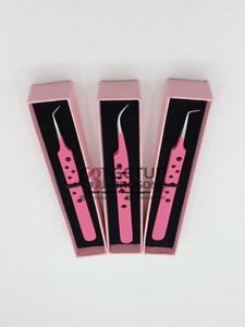 ขายส่ง คีมต่อขนตาแบบวงกลม GETUP BROSONS IMPEX 90 องศา สีชมพูเคลือบผง คีมโค้งสแตนเลส - Product Image 3