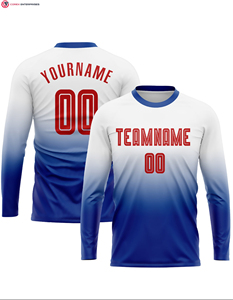 Maillot uniforme de football à manches longues à sublimation personnalisée ensemble de mode blanc et noir 100% polyester - Product Image 2