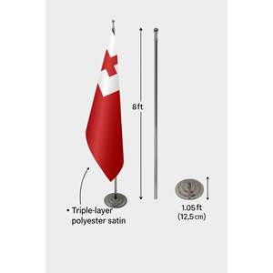Drapeau d'intérieur officiel des Tonga imprimé numériquement en polyester de soie et plastique pour l'assurance automobile, l'éducation et les agences de voyage - Product Image 6