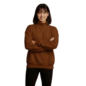 Fabricante de sudaderas con cuello alto y logotipo personalizado, sudadera de cuello alto de algodón personalizada al por mayor para mujer - Product Image 1