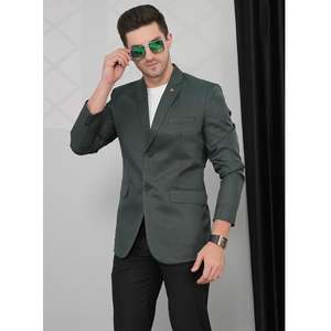 Blazer de costume vert élégant pour homme de qualité supérieure, idéal pour les réunions de travail et les occasions formelles, disponible à un prix compétitif. - Product Image 1