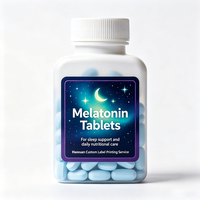 Étiquettes de bouteilles de suppléments de mélatonine Haoxuan ODM, effet lumineux, autocollants imprimés imperméables pour l'emballage de produits de santé