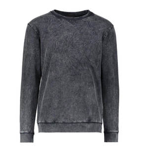 Suéteres desgastados Vintage de alta calidad, sudaderas para hombres, estampado de lavado ácido con cuello redondo en blanco personalizado para ropa de invierno - Product Image 3