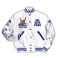 Phi Beta Sigma Varsity Jacket Dove Hand Sign Chemise blanche Phi Beta Sigma Fraternité Jacke Divine Nine Greek Apparel Founders
