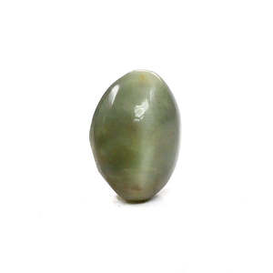 Piedra Preciosa de Ojo de Gato Natural de Alta Calidad, 11.74 Quilates, Ojo de Tigre Verde Pulido, Corte Ovalado, Calibrado, 8 mm de Altura, Certificado IGI - Product Image 1
