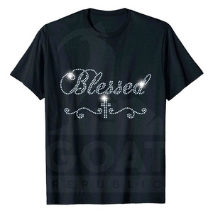 เสื้อยืดผ้าฝ้ายถักเนื้อแน่น 100% ประดับด้วยคริสตัล สำหรับผู้ชาย ออกแบบเองได้ แฟชั่นแนวสตรีท พิมพ์ลาย ระบายอากาศได้ดี ไม่เป็นขุย แห้งเร็ว - Product Image 4