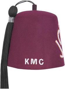 Chapeau Shriners Fès-Laine bordeaux avec lettres en strass et broderie dorée-Personnalisable Tassel Masonic Fez Hats OEM - Product Image 4