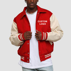 OEM personnalisé hiver Varsity College hommes vestes manches en cuir laine Chenille broderie Vintage Bomber veste à vendre 2025 - Product Image 1