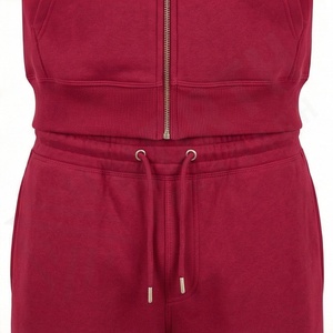 Ensemble de survêtement décontracté à capuche zippé 100 % coton, manches longues, fermeture éclair intégrale, pour la course, le jogging, la gym, grandes tailles - Product Image 5