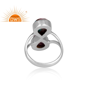 Best Selling Fine Sterling Silver Mojave Copper <b>Purple</b> Oyster Turquoise Gemstone Split Band Ring Custom Jewelry Manufacturer - Product Image 4