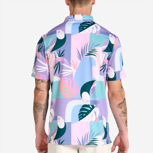 Polo de golf en éponge à coupe ample pour homme, confortable et respirant pour tenue décontractée, motif uni de grande taille - Product Image 2