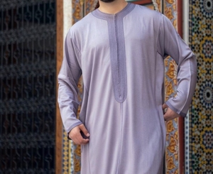 AL HIJRAH ABAYAS Moroccan XXL Size Traditional Ethnic <b>Mens</b> Abaya Handmade Premium Linen Anti-Wrinkle Long Sleeve Prayer Daily - Product Image 1