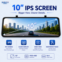 Kamera Dash Cam 4 Saluran Layar Sentuh IPS 10 Inci 1080P WiFi Rekam Berulang Kamera Spion
