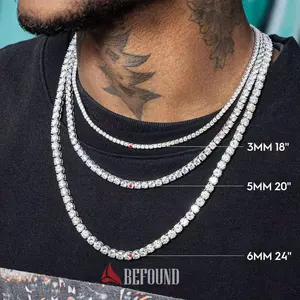 Prezzo di fabbrica 14K sintetico Moissanite tennis collana sciolto moissanite diamante ghiacciato Tennis braccialetto gioielli Hip Hop