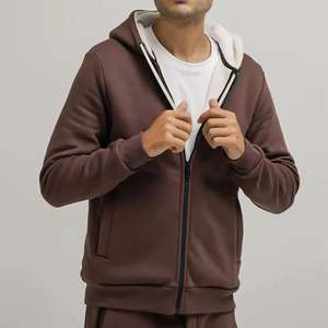 Vente à chaud personnalisé sans cordon de serrage sweats à capuche zippés vierge plaine surdimensionné polaire fermeture éclair coupe Boxy sweat à capuche de haute qualité pour hommes - Product Image 1