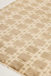 Tapis en laine géométrique noué à la main, élégant et durable, parfait pour le salon, la chambre à coucher ou la décoration de bureau - Product Image 3