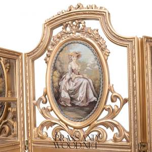 Paravent de style français antique peint à la main - Product Image 3