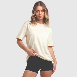 Camiseta informal de algodón de gran tamaño para mujer, transpirable y más pesada con decoración de botones, camisetas para mujer - Product Image 1