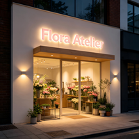 Enseigne publicitaire LED étanche en acier inoxydable pour spa, bureau, mariage, décoration de magasin avec télécommande