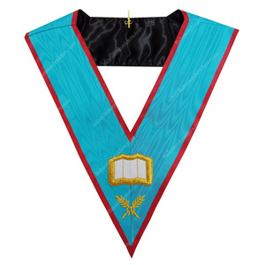 MASONIC REGALIA BLUE LODGE ASSR CEREMONIA MAESTRO OFICIAL COLLAR FREEMASON COLLAR BORDADO A MANO COLLAR - Product Image 3