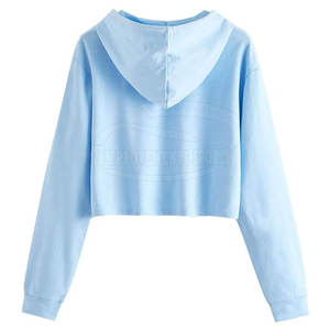 Cotton Polyester Made Quick Dry Women <b>Crop</b> <b>Top</b> <b>Hoodies</b> Long Sleeves Adult Women <b>Crop</b> <b>Top</b> <b>Hoodies</b> - Product Image 2