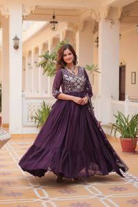 Hermoso Vestido largo de fiesta y Dupatta - Product Image 6