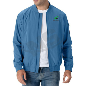 Blouson Bomber Personnalisé en Polyester/Coton Respirant et Coupe-Vent pour Homme, Couleur Unie, Hiver, Vente Flash, Streetwear - Product Image 4