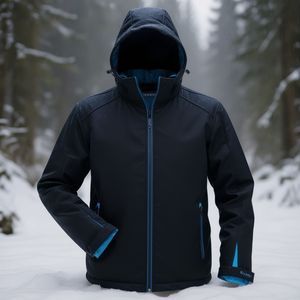 Veste Softshell Hiver ELYSEE Noir/Bleu Taille L Imperméable avec Toucher Confortable - Product Image 3