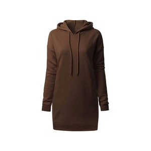 Sudadera con capucha de gran tamaño con hombros caídos personalizada 1 pieza de otoño largo de punto con capucha patrón sólido - Product Image 6