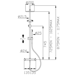 Columna de Ducha Termostática de Alta Gama con Válvula Mezcladora de Latón y Acero Inoxidable de Ingeniería de Precisión, Montaje en Pared, Acabado Dorado, Jet - Product Image 2