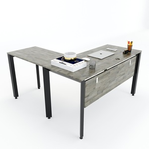 HBTA014 Trian System L-Shaped <b>Desk</b> 140x140cm Simple Design Home Office Wooden Laptop Table <b>Extendable</b> Triangular Iron Legs - Product Image 5