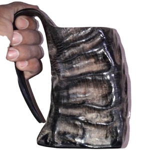 Top Notch Quality Natural Handmade Carved Eco-Friendly Buffalo Horn Mug Sustainable Viking Style for Christmas Parties - Product Image 1