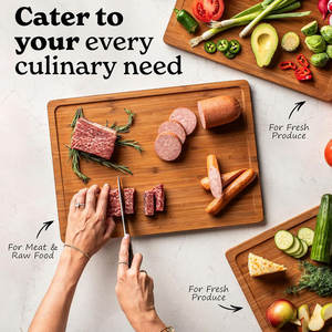 Juego de 3 tablas de cortar de bambú, juegos de herramientas de cocina - Product Image 4