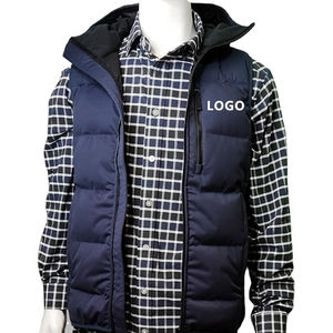 2025 nouveauté gilets chaud hiver hommes gilet pour hommes Logo personnalisé sans manches à capuche bulle respirant bouffant gilet veste - Product Image 1