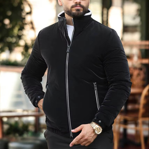 เสื้อโค้ทลำลองสำหรับผู้ชาย, เสื้อโค้ทลำลองมีฮู้ดและกระเป๋ามีซิปเสื้อแจ็กเก็ตสไตล์แฟชั่น - Product Image 1