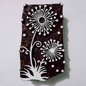 Timbre en bois bloc d'impression Motif Heena tatouage Art sculpté à la main blocs d'impression timbres en tissu - Product Image 1