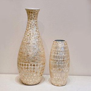 Mosaïque nacre sol vase artisanal irisé MOP coquille incrustation vases pour la décoration de la chambre - Product Image 5