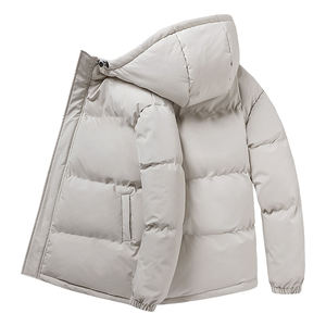 Nueva llegada al por mayor chaqueta acolchada personalizada para hombre con logotipo impreso de manga larga y cuello con capucha para ropa de invierno - Product Image 3