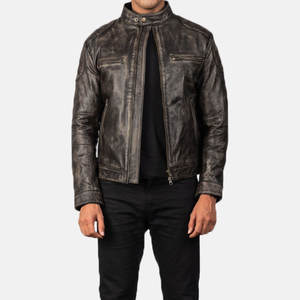 Chaqueta de cuero delgada para hombre más vendida para el invierno Diseño personalizado con logotipo personalizado Producto caliente - Product Image 1