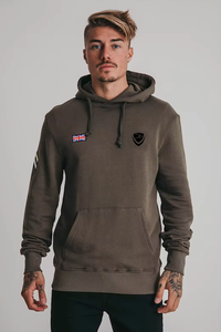 เสื้อฮู้ดผ้าเฟรนซ์เทอร์รี่สำหรับผู้ชายย้อมสีธรรมดาสีเขียวมะกอก2025ฤดูหนาว - Product Image 3