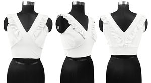 Top d'impression numérique en coton côtelé léger de qualité supérieure de la boutique indienne, vêtements de bureau pour filles, manches courtes, vente! - Product Image 6