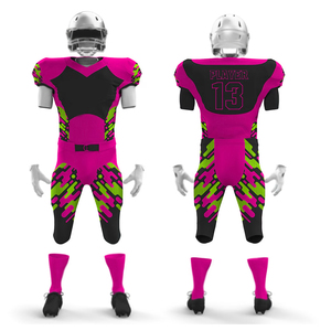 Maillot de football américain à manches courtes de style unique pour hommes, ensemble uniforme grande taille respirant avec caractéristiques supérieures - Product Image 1