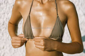 Vente en gros de maillots de bain bikini personnalisé en peau de serpent vêtements de sport pour femmes ensemble 2 pièces brésilien à carreaux OEM Service d'impression numérique pour adultes - Product Image 6