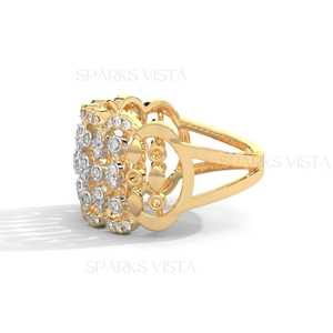 Elegante y Lujoso Anillo de Eternidad Estilo Punk para Mujer, Chapado en Oro de 14K/18K, Certificado por GIA, con Moissanita Creada en Laboratorio - Product Image 3